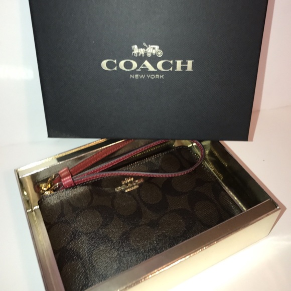 Coach Handbags - Coach Signature Wristlet w/Corner Zip - NWT